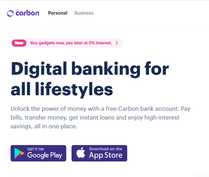 empréstimo app na Nigéria - Carbono